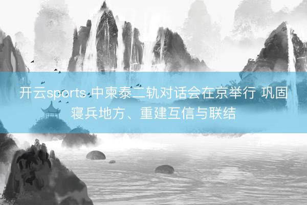 开云sports 中柬泰二轨对话会在京举行 巩固寝兵地方、重建互信与联结