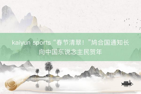 kaiyun sports “春节清翠！”鸠合国通知长向中国东说念主民贺年