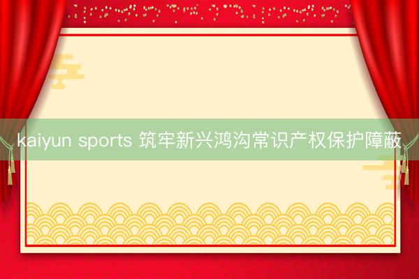 kaiyun sports 筑牢新兴鸿沟常识产权保护障蔽