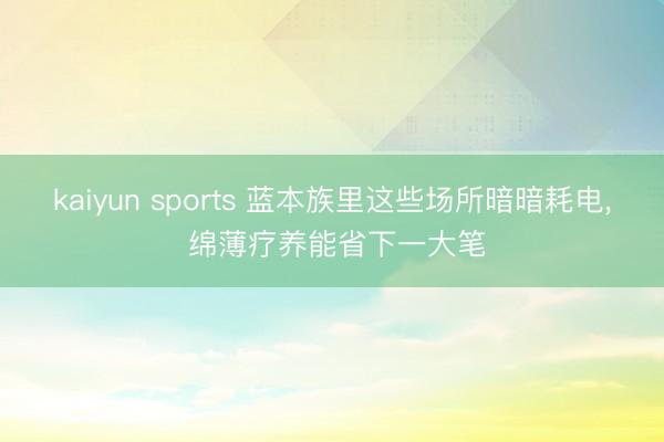 kaiyun sports 蓝本族里这些场所暗暗耗电， 绵薄疗养能省下一大笔