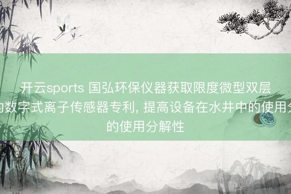 开云sports 国弘环保仪器获取限度微型双层结构的数字式离子传感器专利， 提高设备在水井中的使用分解性