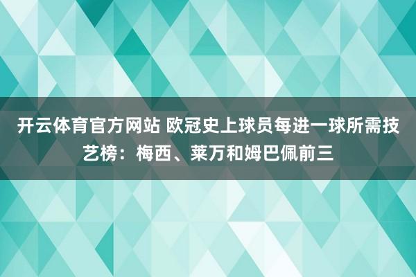 开云体育官方网站 欧冠史上球员每进一球所需技艺榜:梅西、莱万和姆巴佩前三