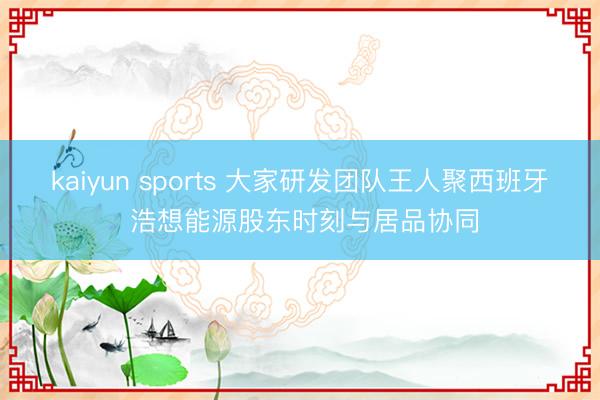 kaiyun sports 大家研发团队王人聚西班牙 浩想能源股东时刻与居品协同