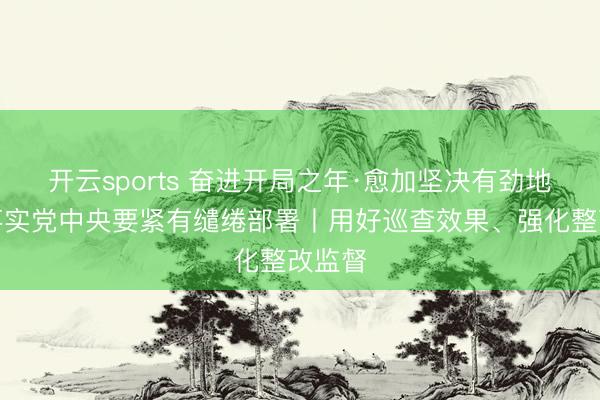开云sports 奋进开局之年·愈加坚决有劲地贯彻落实党中央要紧有缱绻部署丨用好巡查效果、强化整改监督