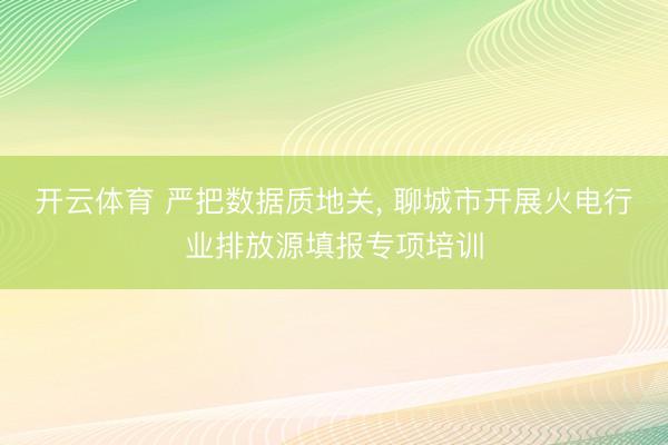 开云体育 严把数据质地关, 聊城市开展火电行业排放源填报专项培训