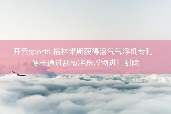 开云sports 格林诺斯获得溶气气浮机专利, 便于通过刮板将悬浮物进行刮除