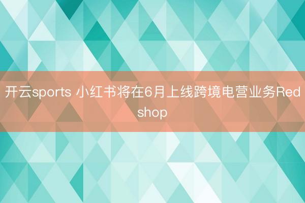 开云sports 小红书将在6月上线跨境电营业务Redshop